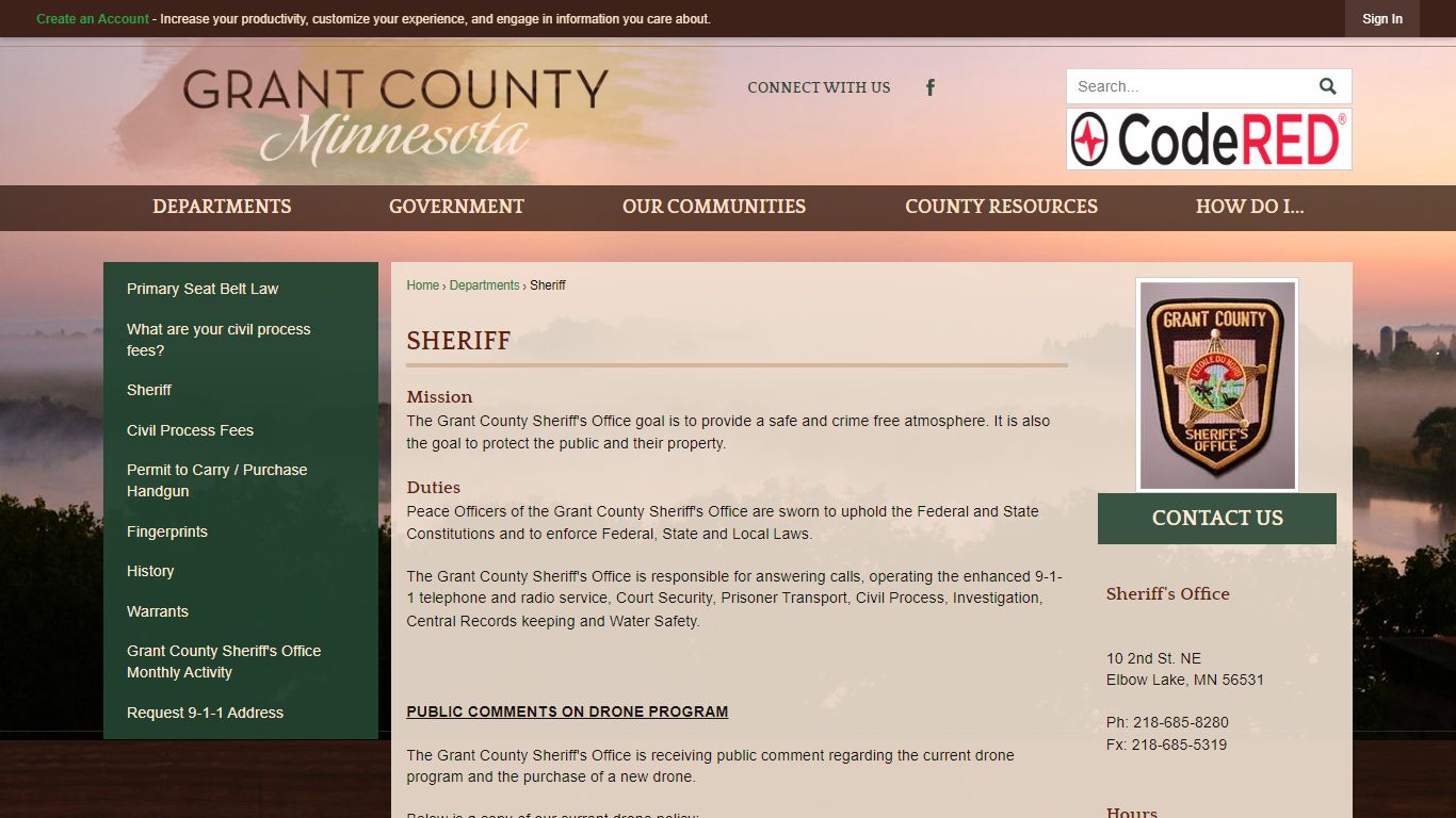 Sheriff | Grant County, MN - Official Website