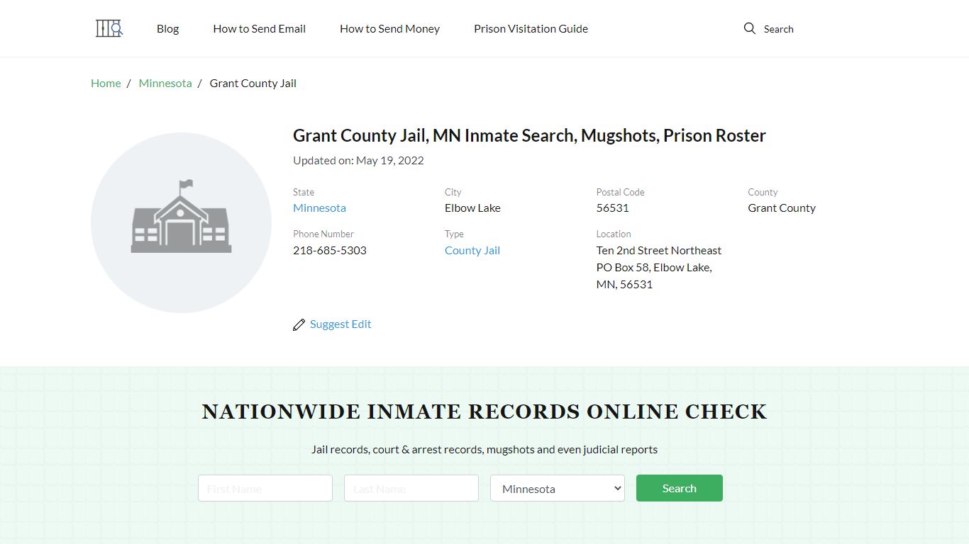 Grant County Jail, MN Inmate Search, Mugshots, Prison Roster